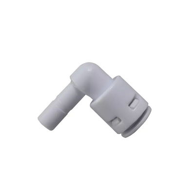 Cotovelo de plástico para filtro de água Conexões de tubo em L Conector rápido Tubo de rosca de 1/4