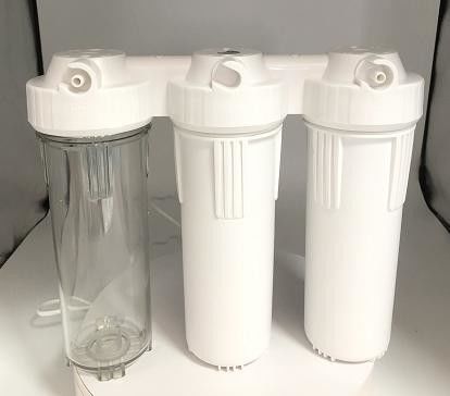 Carcaça de cartucho de filtro de água de 3 estágios de osmose reversa 10'' 20