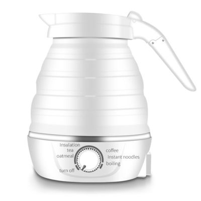 Chaleira elétrica dobrável para viagem Garrafa de hidrogênio 0,6 L 800 W Desligamento automático
